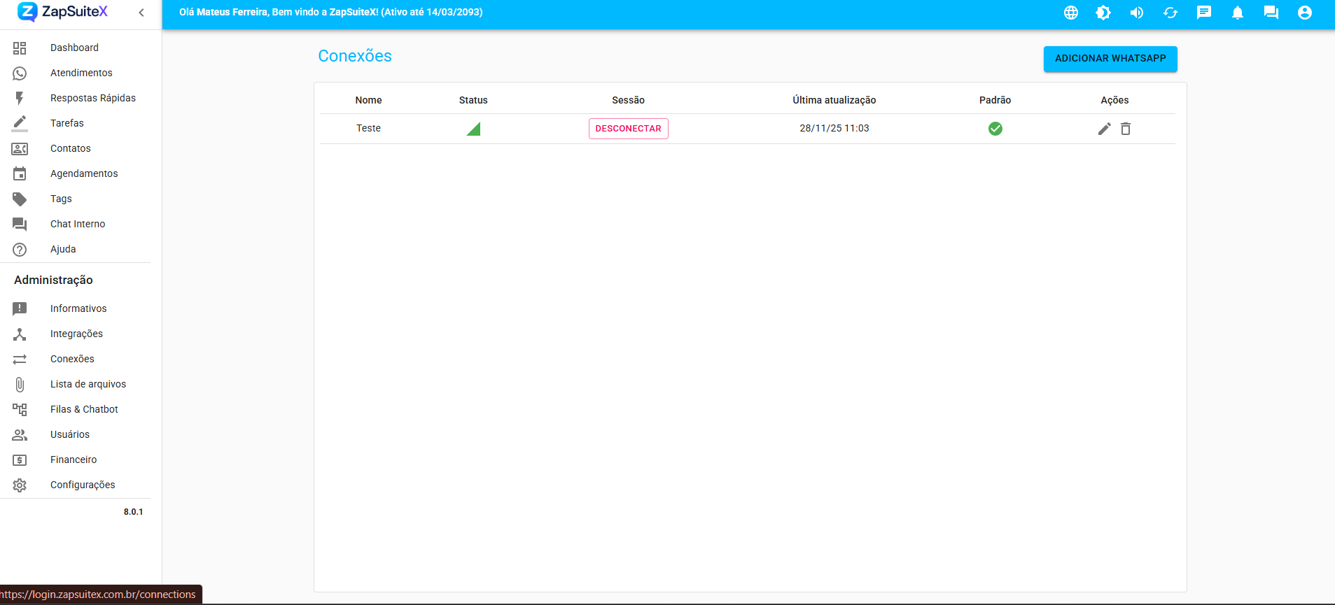 Conexões do ZapSuiteX